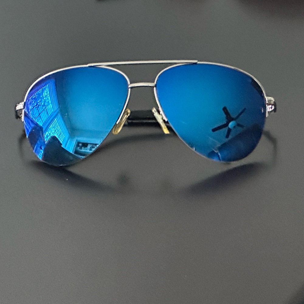 Express Reflective Blue Aviator Sunglasses